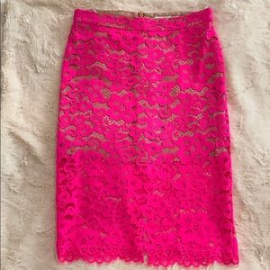 Pink Lace Trina Turk Pencil Skirt Size 4